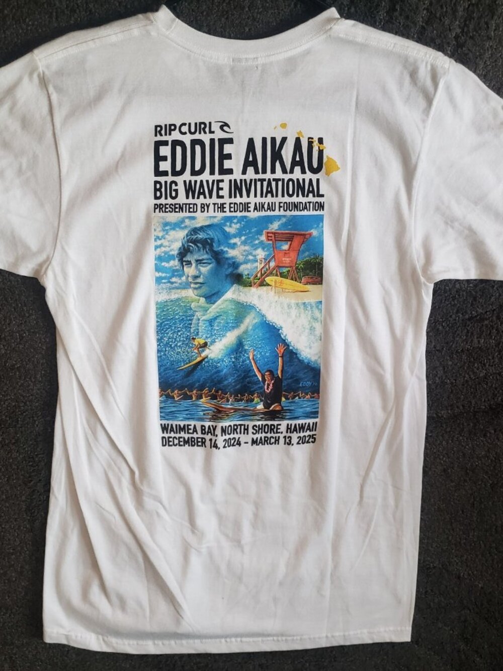 Eddie Aikau Big Wave Invitational 2024/2025 Surfing Hawaii T-Shirt Size Medium